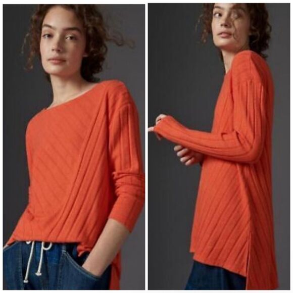 ANTHROPOLOGIE MAEVE Devine Tunic Sweater Orange Women’s Size XS - Picture 1 of 7